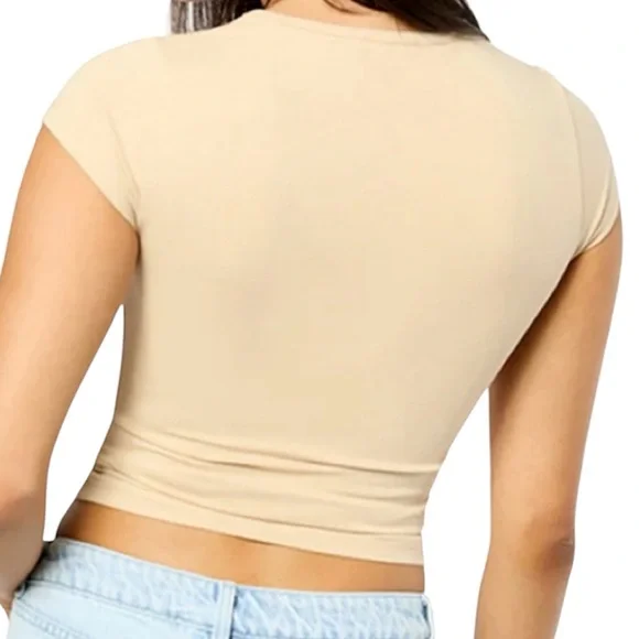 WeWoreWhat Beige Cotton Jersey Tee - Picture 2 of 3